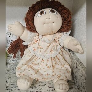 Vintage Handmade Little People dolls (Cabbage Patch Like)Brown Hair & Eyes